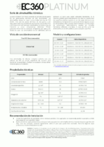 EC360 PLATINUM EC360 PLATINUM Almohadilla Térmica ficha técnica